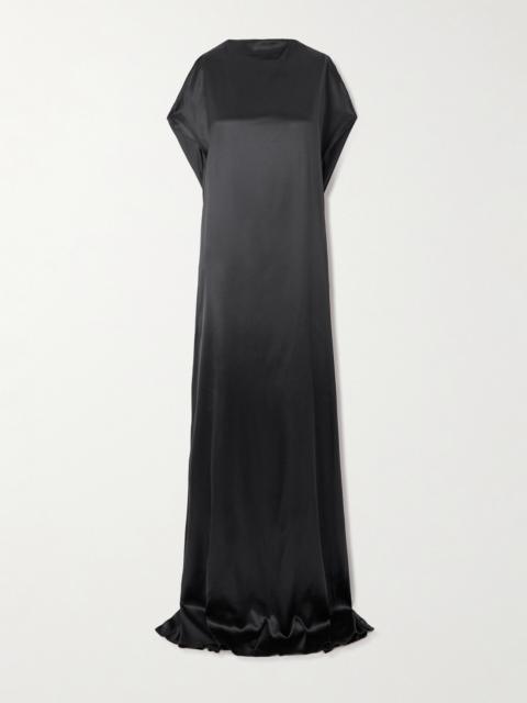Dries Van Noten Open-back Draped Silk-blend Satin Gown