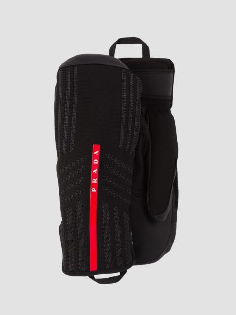 Prada Women's Gore-tex, Leather and Knit Ski Mittens - Black