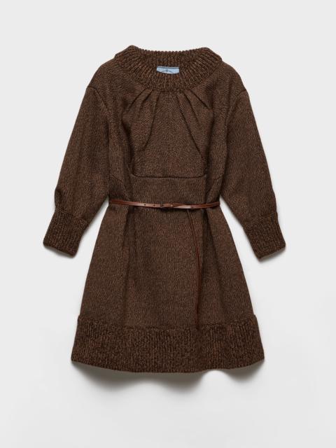 Prada Mouliné wool mini-dress