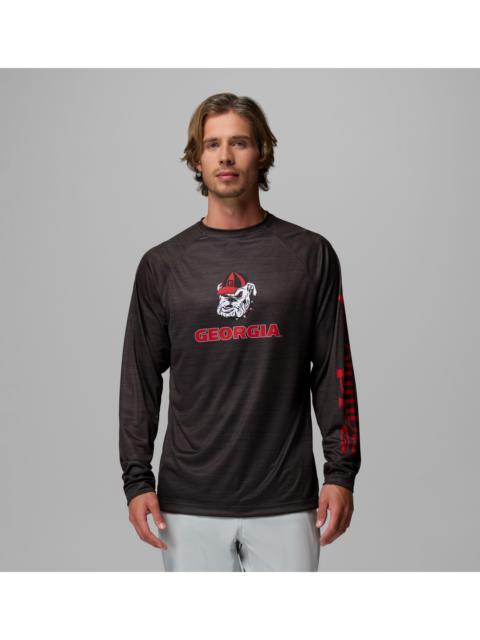 Columbia Men's Collegiate PFG Terminal Tackle Heather Long Sleeve Shirt - Georgia