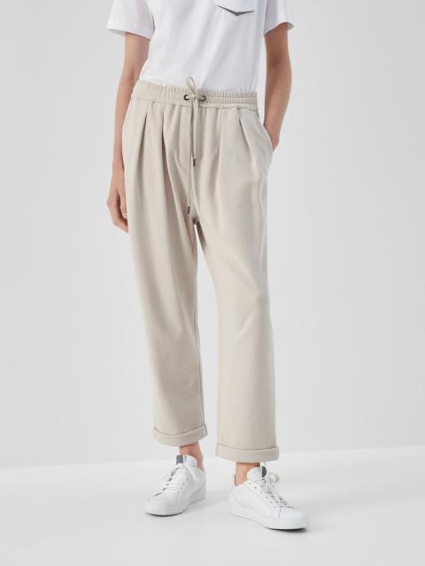 Cotton smooth French terry trousers