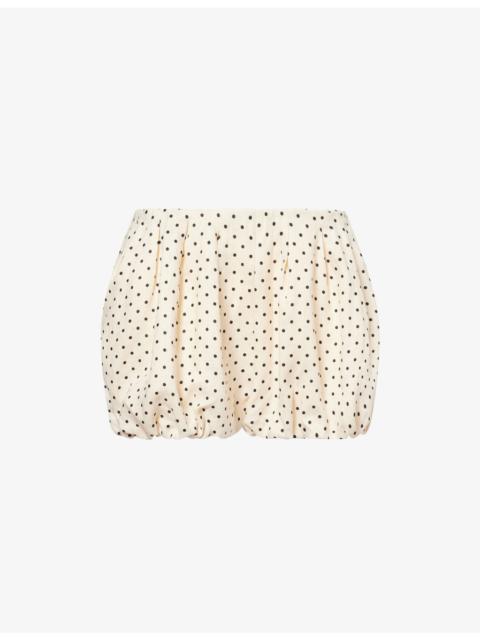 FAITHFULL Lucia Polka Dot-Pattern Linen Shorts