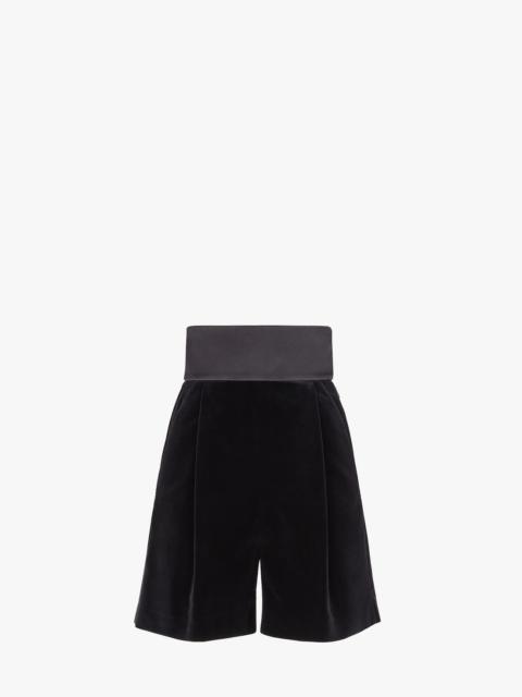 FENDI Black velvet shorts