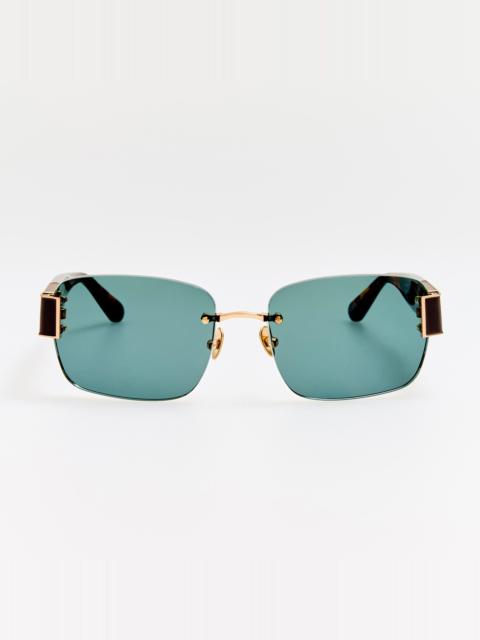 LINDA FARROW Jessica Sunglasses in Dark Tortoiseshell