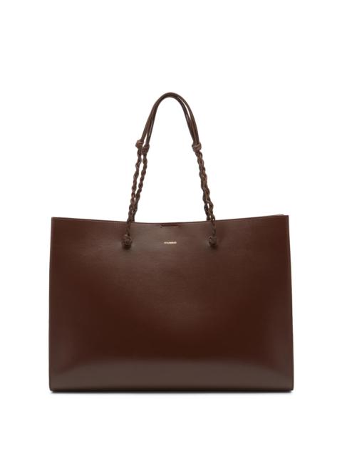 Jil Sander Women's Tangle East-West Leather Shopper Tote Bag - Dark Earth