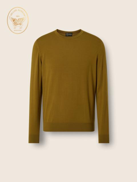 ZEGNA OLIVE GREEN VELLUS AUREUM CREWNECK