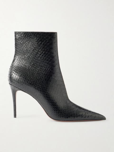 PARIS TEXAS Vera Snake-effect Leather Ankle Boots