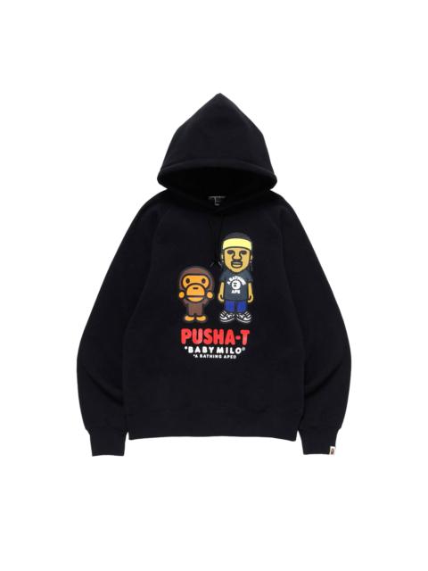 A BATHING APE® BAPE x Pusha-T Baby Milo Pullover Hoodie 'Black'