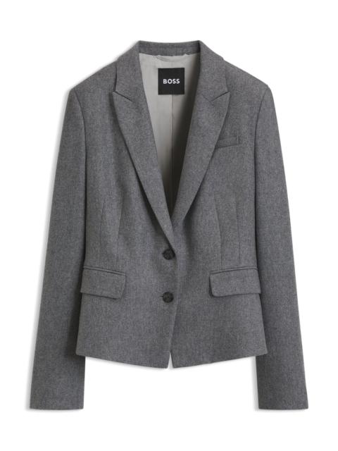 BOSS SLIM-FIT BLAZER IN MELANGE FLANNEL