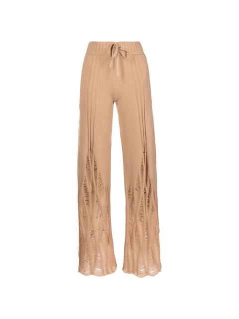 Dion Lee distressed high-waist cashmere trousers