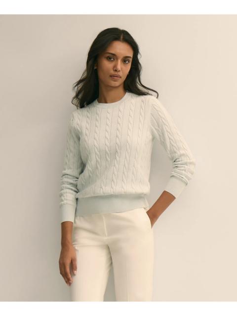 Brooks Brothers Supima® Cotton Cable Crewneck Sweater