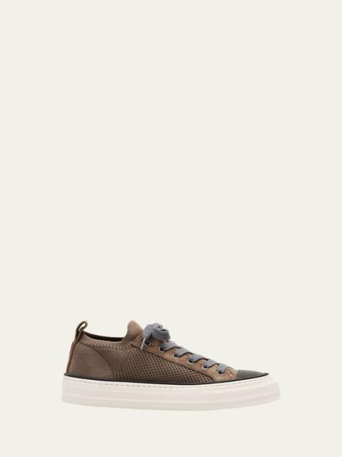 Brunello Cucinelli Monili Knit Low-Top Sneakers