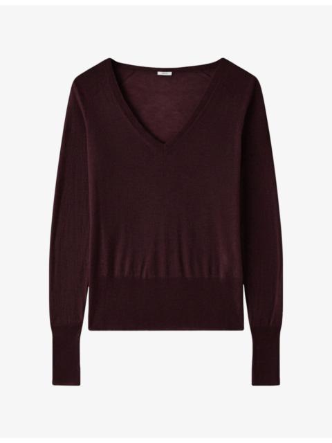 JOSEPH Cetus Cashair V-Neck Cashmere Top