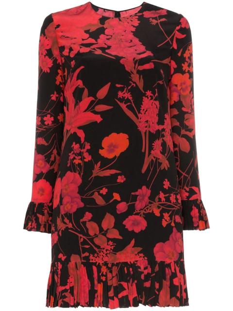 Valentino floral print long-sleeve minidress