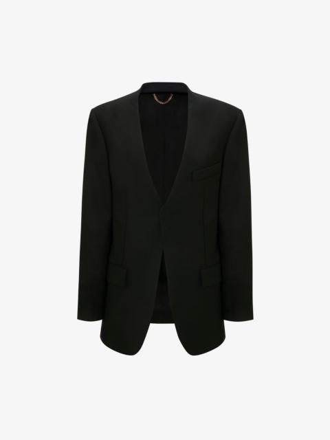 Victoria Beckham Hidden Lapel Single Breasted Jacket In Black