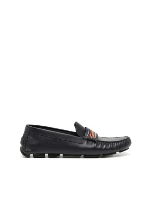 Paul Smith rainbow-stripe leather boat shoes