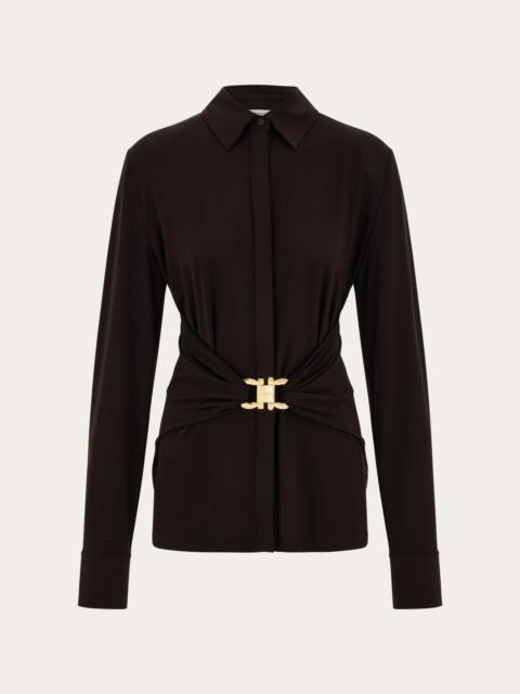 FERRAGAMO Viscose shirt with gathered waist