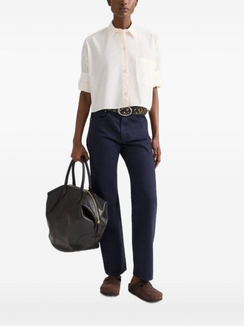 TWP Next Ex chest-pocket croped shirt