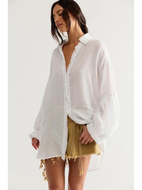 FREE PEOPLE Selene Button Down Linen Shirt