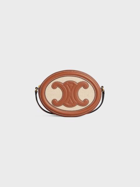 CROSSBODY OVAL PURSE cuir triomphe in textile and calfskin