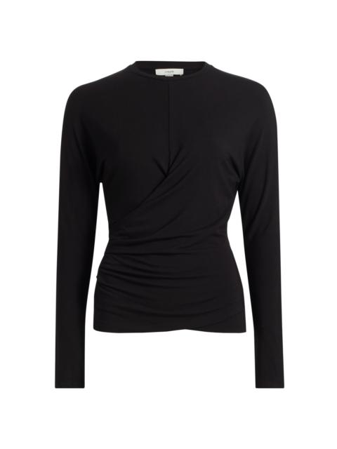 Vince Women's Drape Jersey Crewneck T-Shirt - Black