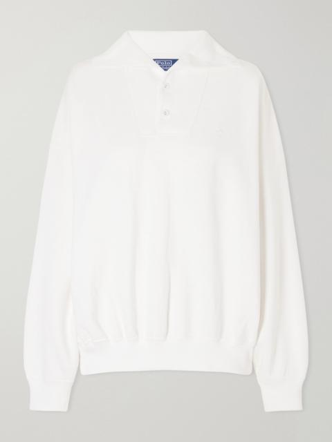 Polo Ralph Lauren + Wimbledon logo-embroidered cotton-blend sweatshirt White