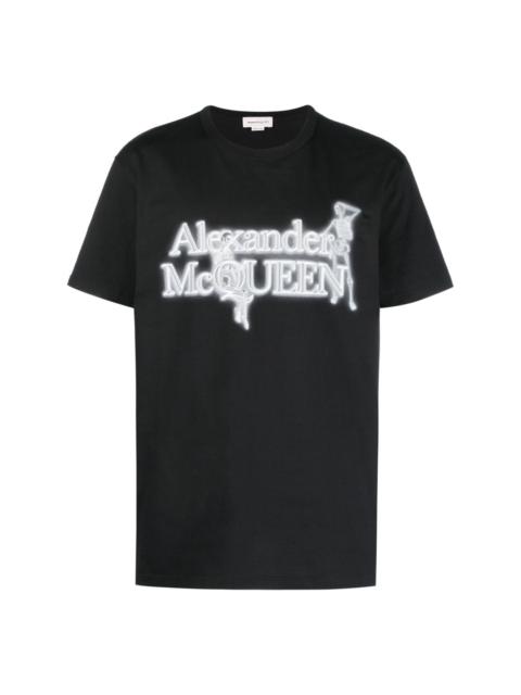 Alexander McQueen embroidered-logo cotton T-shirt | REVERSIBLE