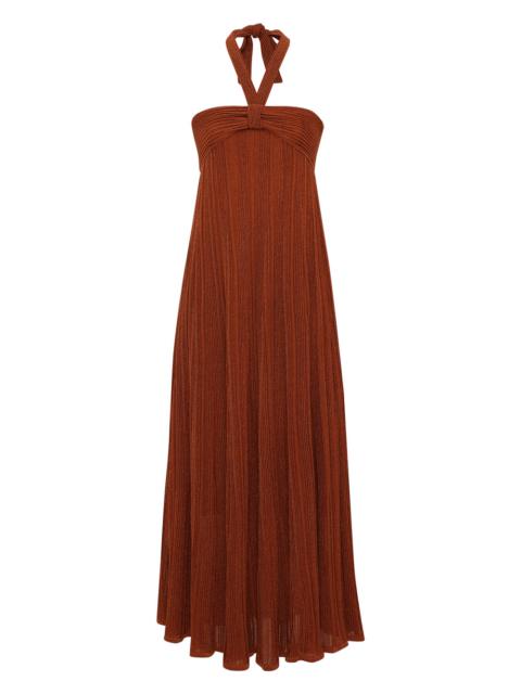 Zimmermann INDRA METALLIC HALTER DRESS