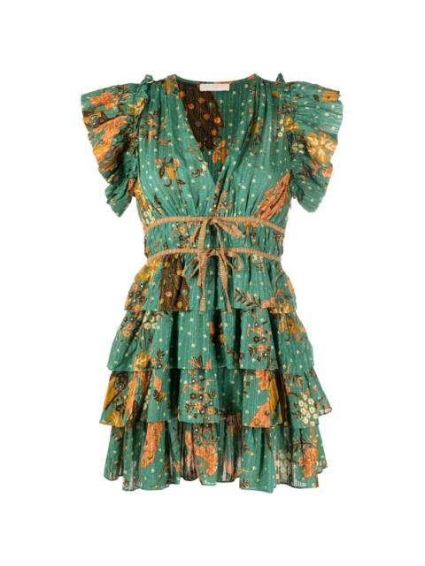 Marni floral-print ruffled minidress