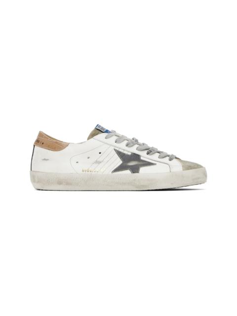 Golden Goose White & Gray Super-Star Sneakers