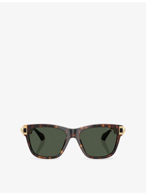 VERSACE VE4527U Square-Frame Tortoiseshell Acetate Sunglasses