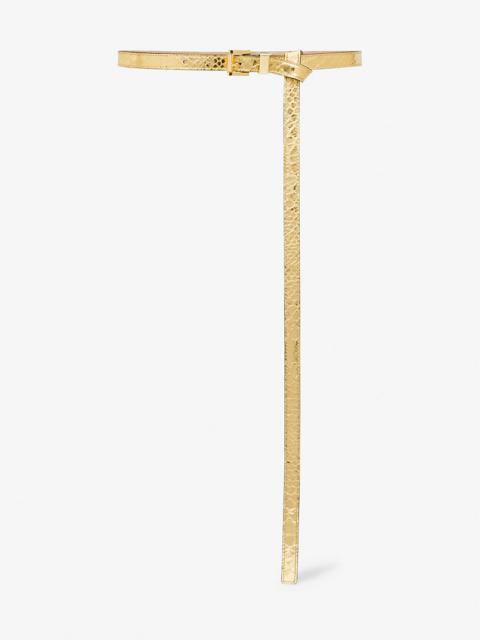 MICHAEL KORS Metallic Python Embossed Leather Trouser Belt
