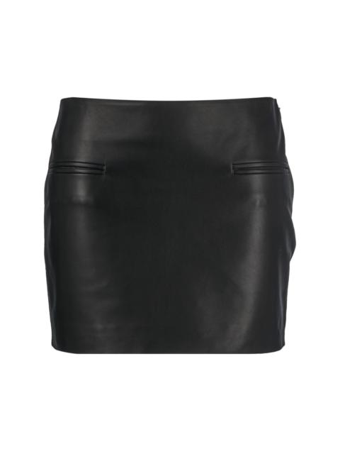 welt pockets leather miniskirt