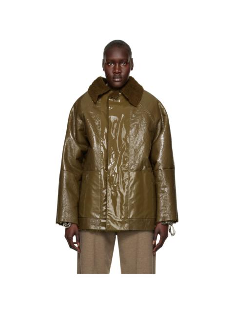 KASSL Editions Khaki Original Reversible Shearling Jacket