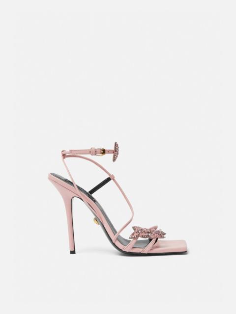 VERSACE Crystal Butterflies Satin Sandals