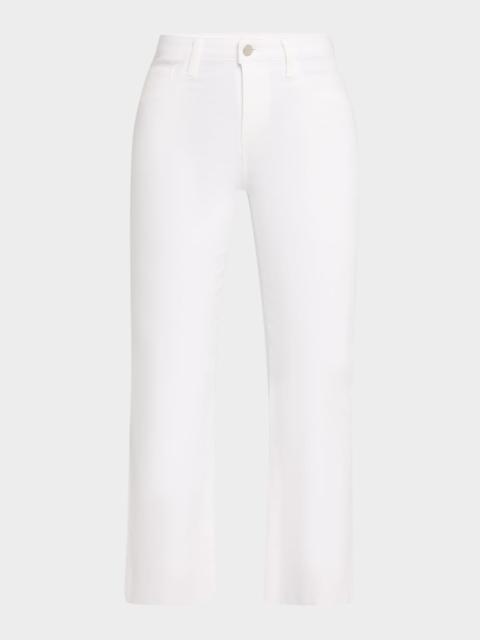 L'AGENCE Kendra High-Rise Coated Crop Flare Jeans
