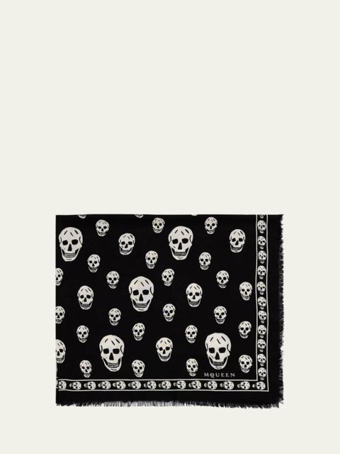 Alexander McQueen Classic Skull Wool Scarf
