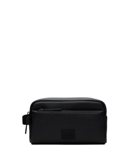 HUGO Black Faux-Leather Pouch