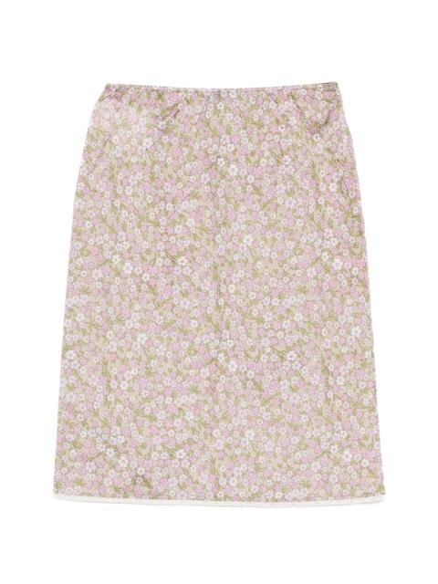 Prada Prada Floral-detail Midi Skirt