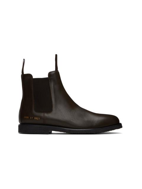 Common Projects Brown Classic Chelsea Boots