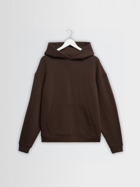 Wax London Rydal - Dark Brown Brushed Loopback Cotton Hoodie