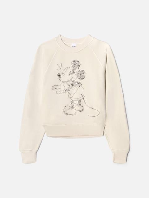 RE/DONE Classic Crewneck Mickey Stud - Vintage White
