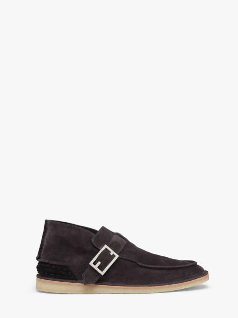 FENDI Black suede desert boots