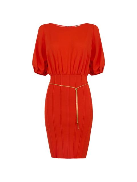 ELISABETTA FRANCHI puff-sleeve belt dress