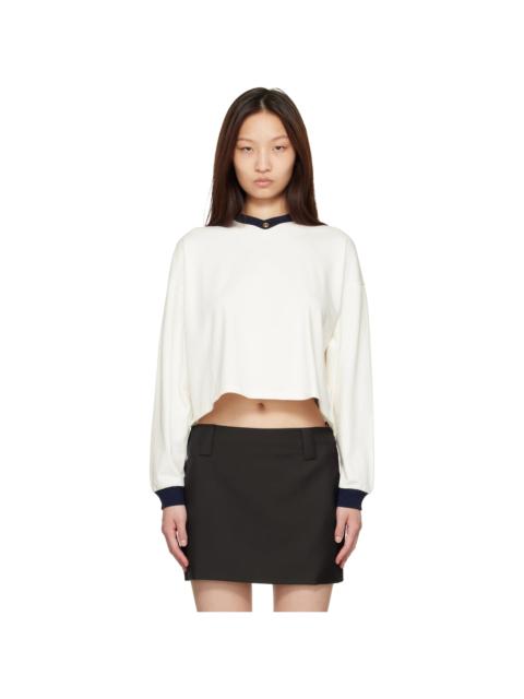 VERSACE White Stretch Cotton-Jersey Long-Sleeved T-shirt