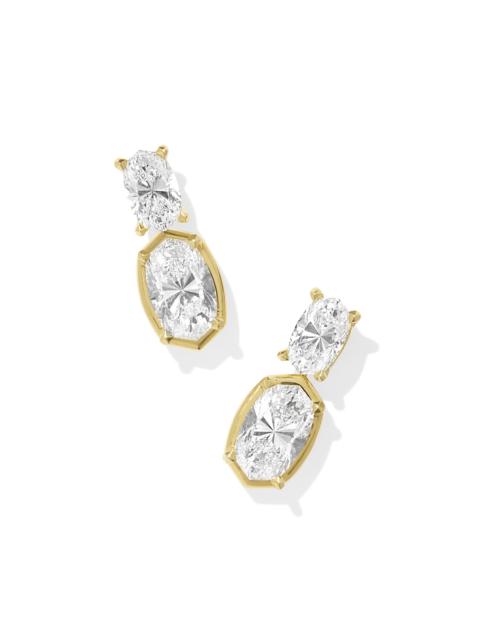 KENDRA SCOTT 6 ct Lab Grown White Diamond Custom Elisa Drop Earrings in 14k Yellow Gold
