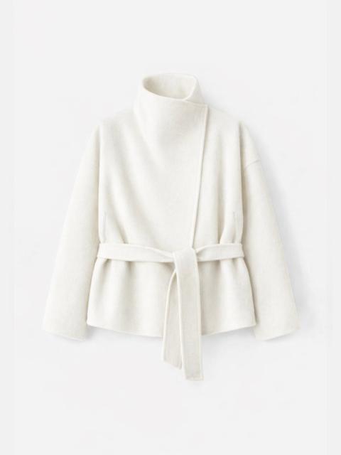 The Frankie Shop Onelle Wool Short Coat - White