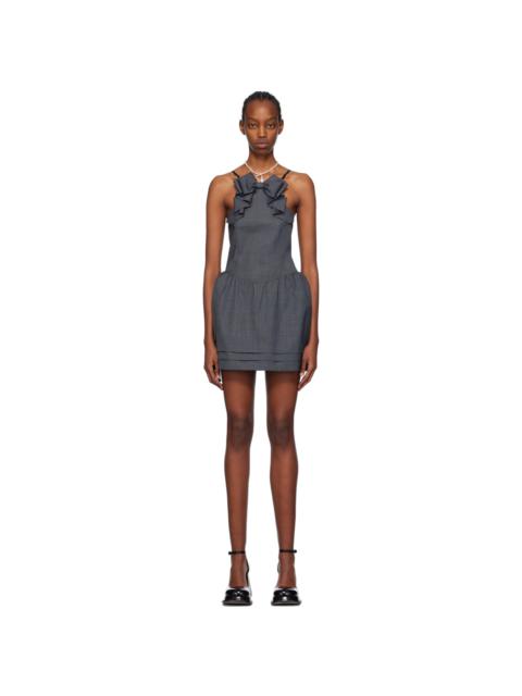 SHUSHU/TONG Gray 3D Bow Minidress