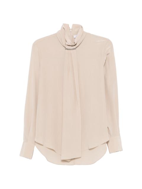 Brunello Cucinelli Monili-embellished high-neck blouse