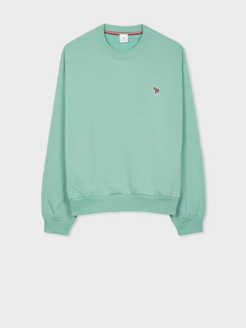 Paul Smith Women's Pale Teal Zebra Logo Cotton Sweatshirt